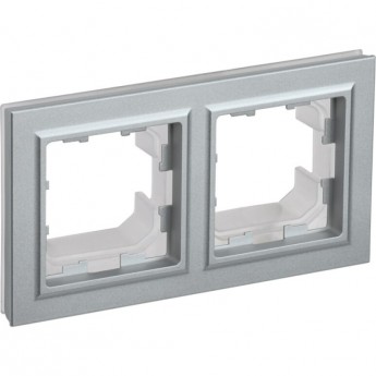 Рамка 2-местная IEK BRITE IP44 РУ-2-БрА-44 алюминий - BR-M22-44-K47 Рамка 2-местная IEK BRITE IP44 РУ-2-БрА-44 алюминий - BR-M22-44-K47
