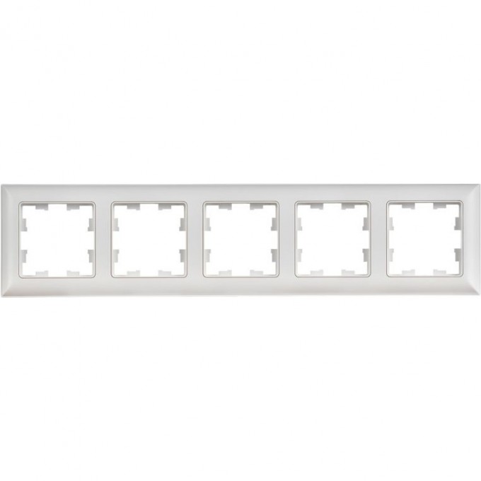 Рамка 5-местная IEK BRITE РУ-5-БрАБ арктич. бел./белый BR-M52-12-K91